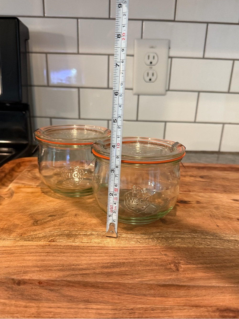 (3) WECK Tulip Jars (2) 744 (1/2 Liter) + (1) 746 (1/3 Liter) w/ stay fresh lids - Picture 4 of 7